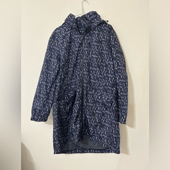 Lucky Brand Jacket Womens Size XL Gray Leopard Water Resistant Hood Lightweight - Picture 1 of 10